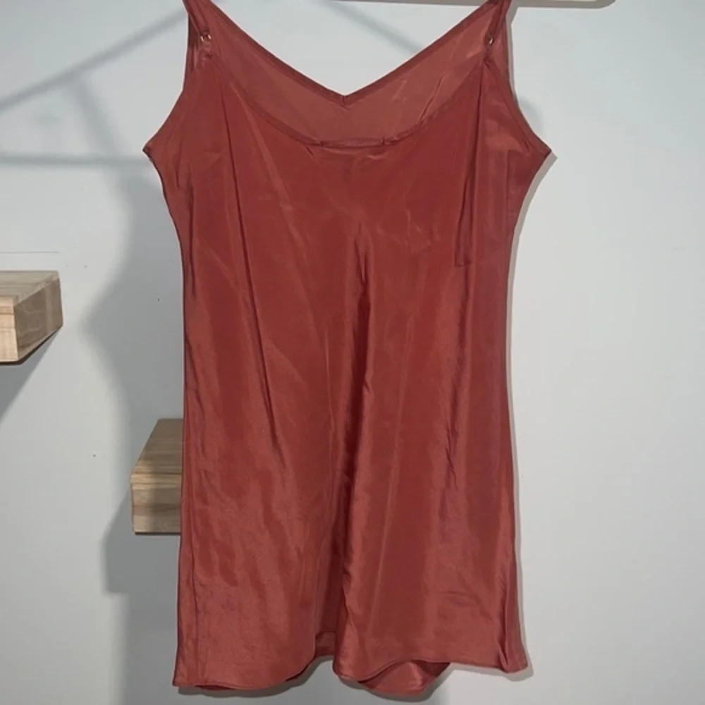 J.Crew rusty orange satin tank top silky‎